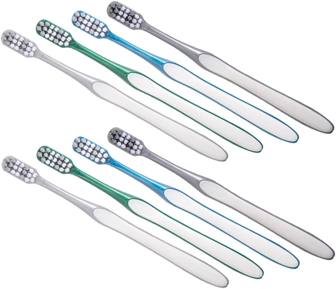 8Pcs Hard Bristle TPR Manual Toothbrush Camping Big Head Household Hard Plastic Handheld Dedicated Man Small Toothbrush Portable Tooth aldult Portable Clean Manual pp