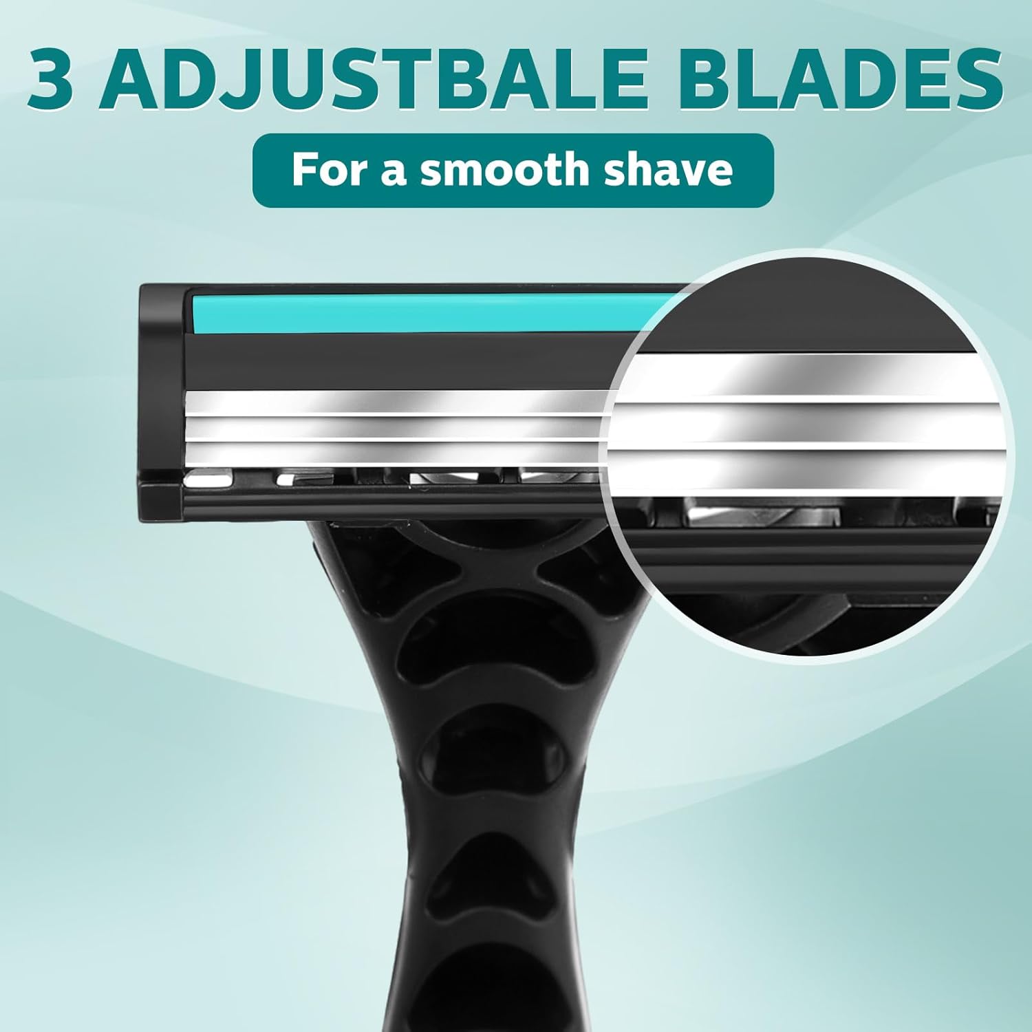 50 Pcs Men's Disposable Razors Bulk 3 Blade Men Razors for Head Sensitive Skin Comfortable Shave - Image 2