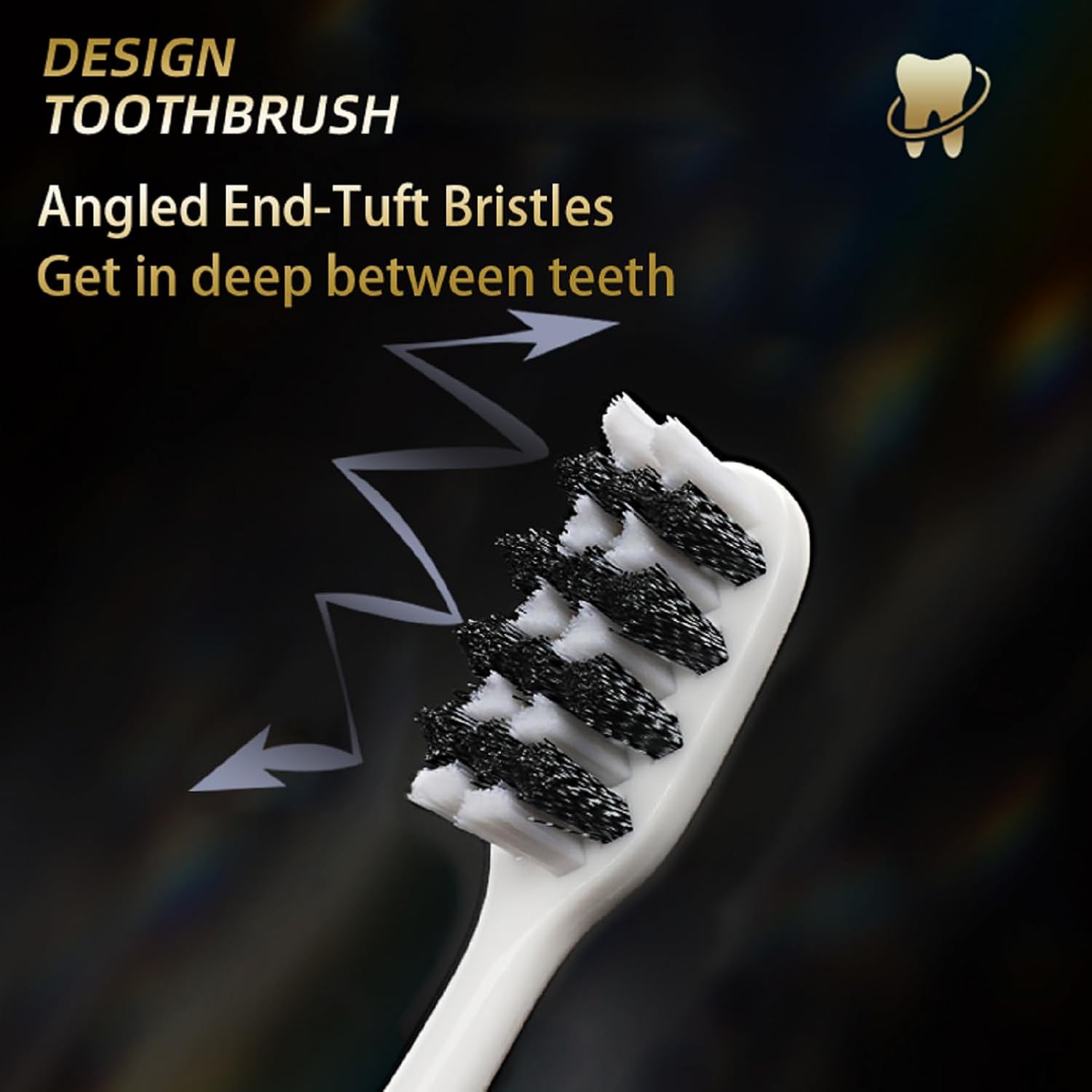 Spiral Bristles Medium Hard and Firm Toothbrush for Adults Man,Extra Clean Toothbrushs with Ergonomic Handle 6 Pack - Image 2