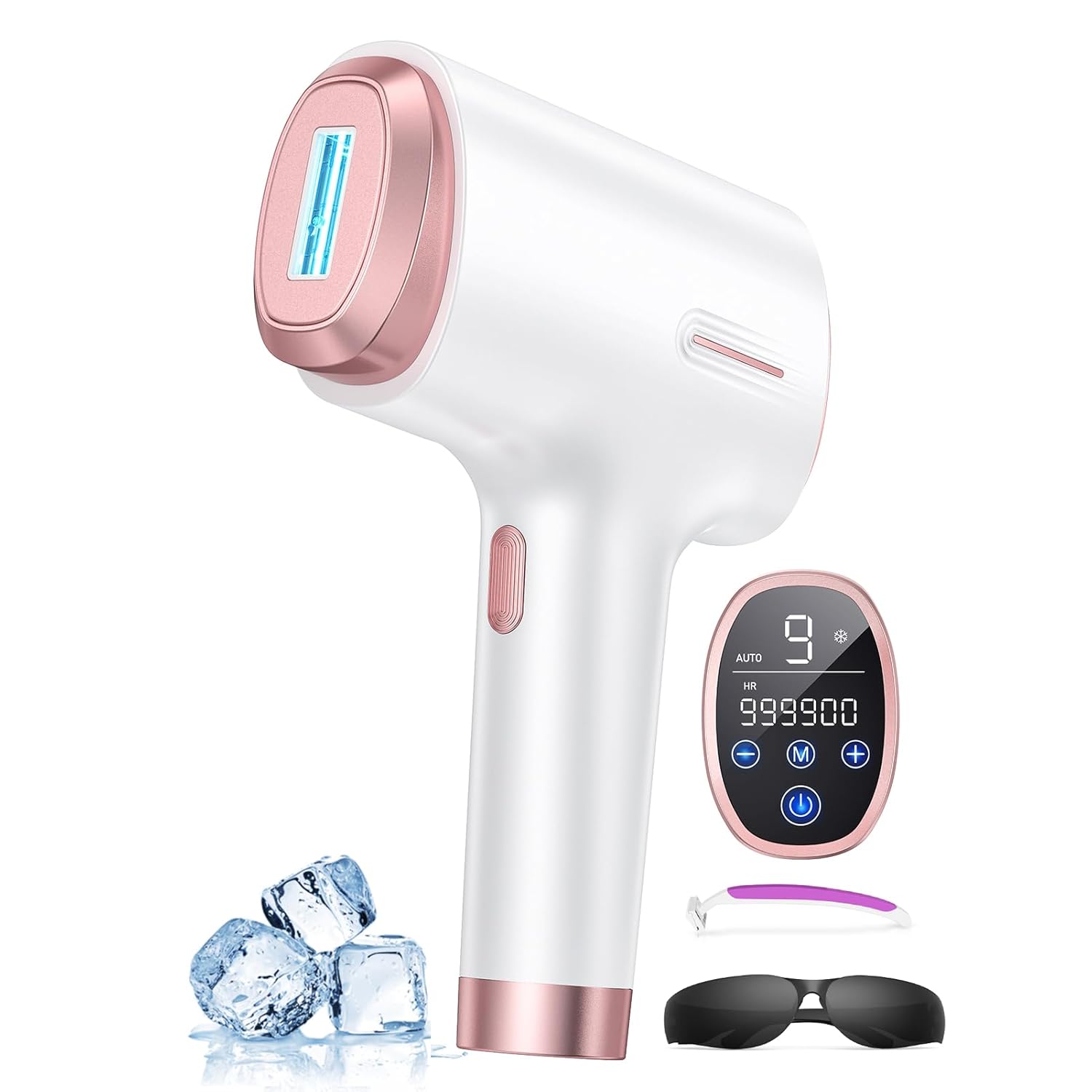 Laser Hair Removal for Women and Men, 45°F Ice Cooling Laser Hair Removal Device for Face & Body, At-Home Painless Hair Remover with Long-Lasting Results, Smooth Skin Gift