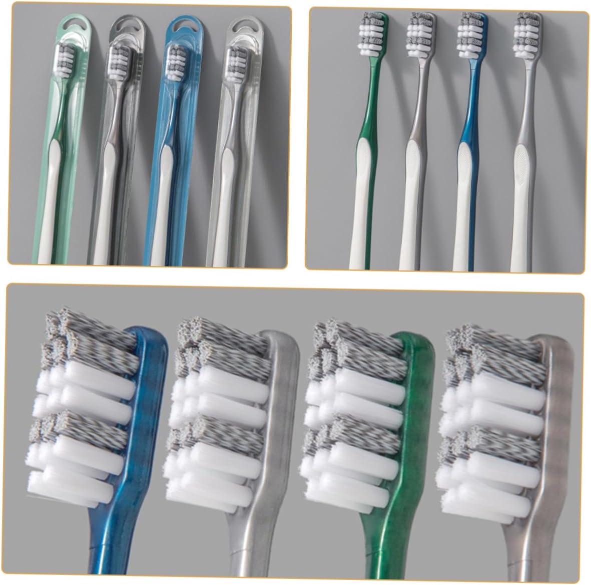 8Pcs Hard Bristle TPR Manual Toothbrush Camping Big Head Household Hard Plastic Handheld Dedicated Man Small Toothbrush Portable Tooth aldult Portable Clean Manual pp - Image 2