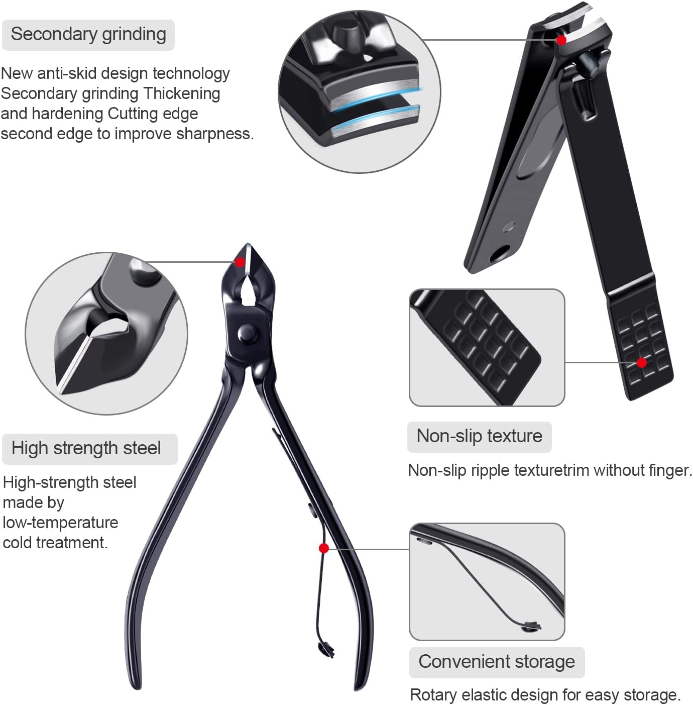 Nail Clippers for Men, Nail Grooming Kit, Manicure Kit Gift for Men, Nail Clippers Set for Women, Fingernail Clippers and Toenail Clippers - Image 2