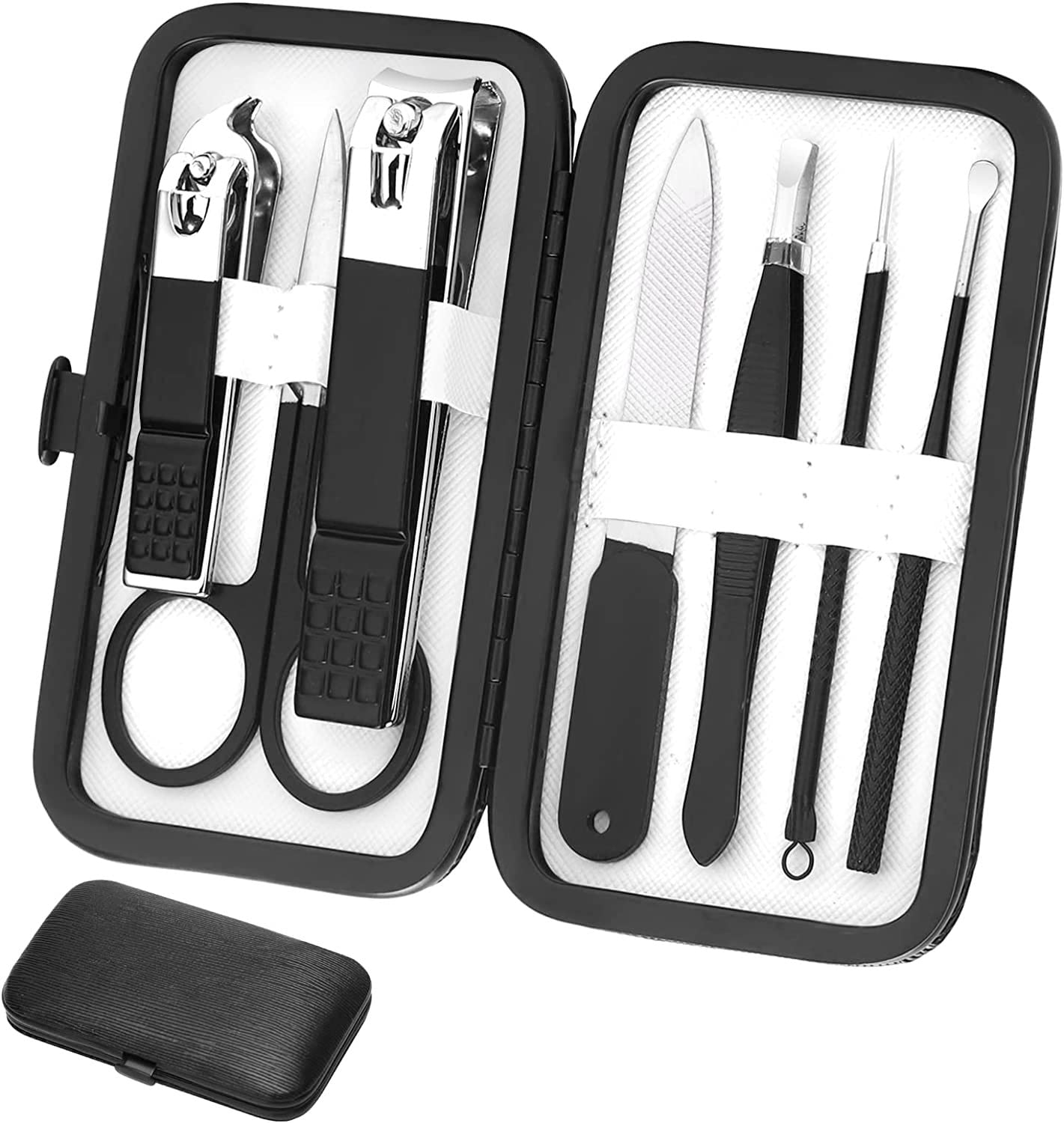 Manicure Set Professional Grooming Kits, Nail Clippers Pedicure Kit 8pcs Nail Kit Pedicure Set Tools with Travel Case for Women Men Home or Salon Gift