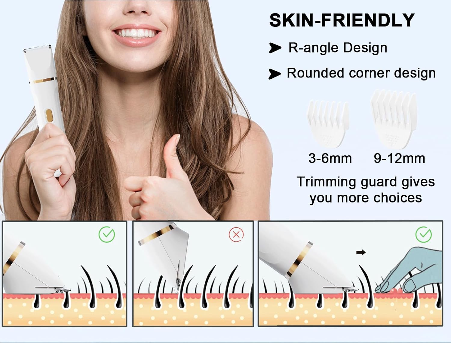 Electric Razors for Women 5-in-1 Waterproof Wet Dry Electric Shaver with USB Charge Dock, Legs Hair Remover, Body Shaver for Beard Bikini Trimmer for Women White - Image 2