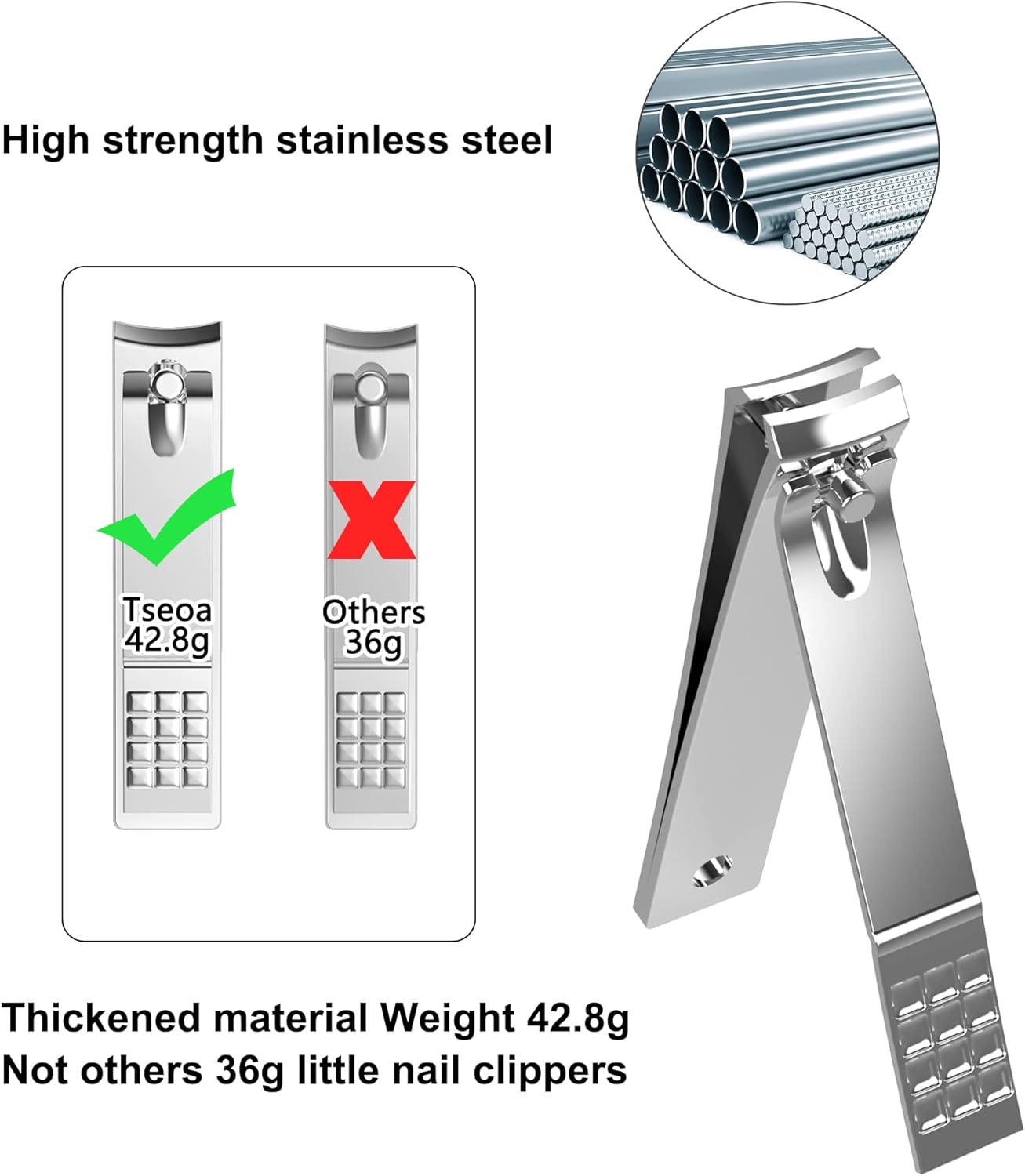 Manicure, Pedicure Kit, Nail Clippers, Professional Grooming Kit, Nail Tools with Luxurious Travel Case, Set of 12 … (nail clippers 12pcs) - Image 2