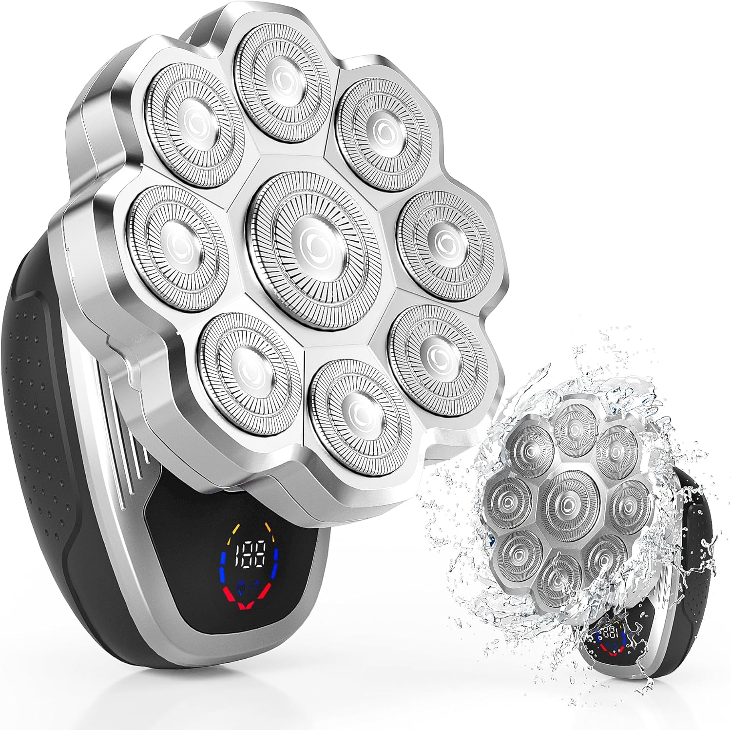 Electric Razor for Men,Head Shavers for Bald Men,Electric Shavers for Men with Wet & Dry Bald Head Shaver 9D Floating, 5-in-1 Body Shavers Comes with Magnetic Detachable Blades