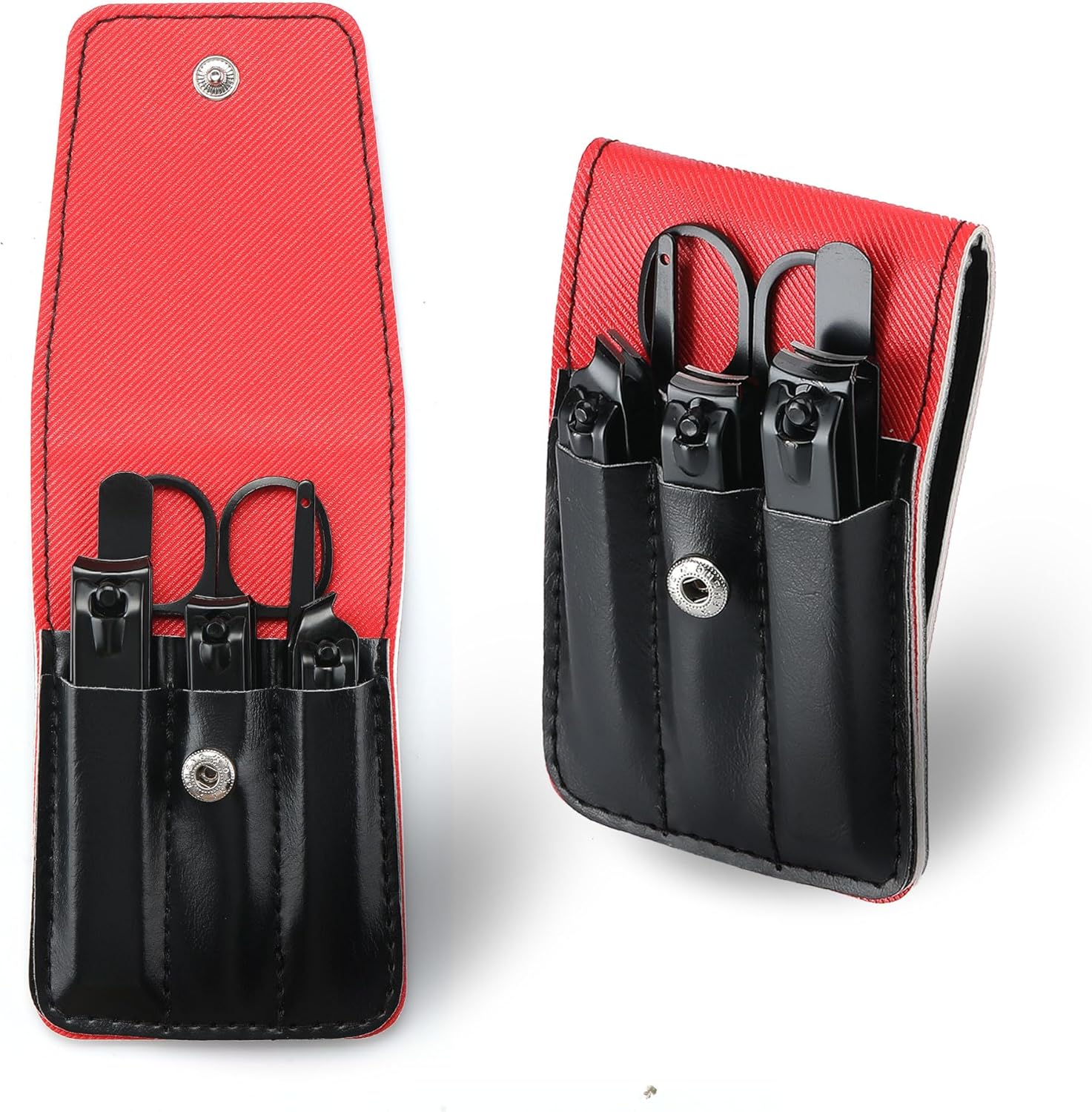 Cool Manicure Set for Men, Nail Clipper Grooming Kit for Teen Boy, Boyfriend, Husband, Dad, Small Gift Idea for Christmas Stocking Stuffers or Birthday Gift (Black)